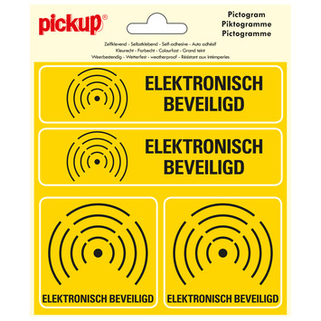 STICKER ELEKTRONISCH BEVEILIGD 150X150 MM 4 STUKS REF:P169-15-4