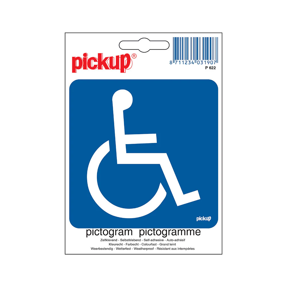 STICKER TOEGANKELIJK VOOR ROLSTOEL 140X140 MM REF:P622-14