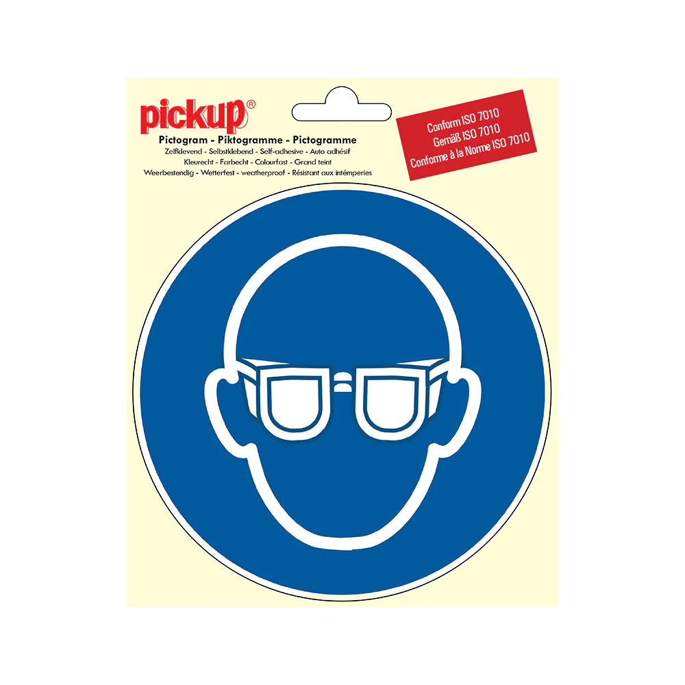 STICKER VEILIGHEIDSBRIL VERPLICHT 150 MM ROND REF:P900-15