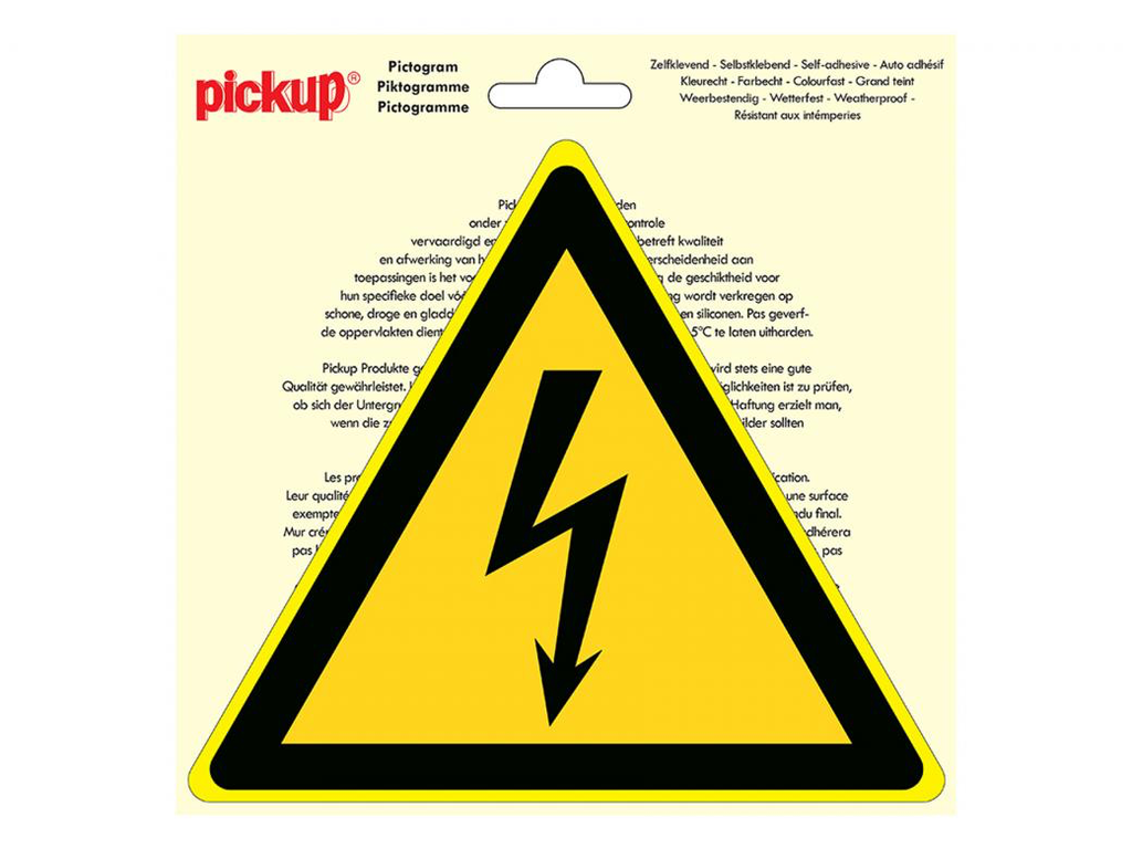 STICKER GEVAARLIJKE ELEKTRISCHE SPANNING 200 MM DRIEHOEK REF:P706-20