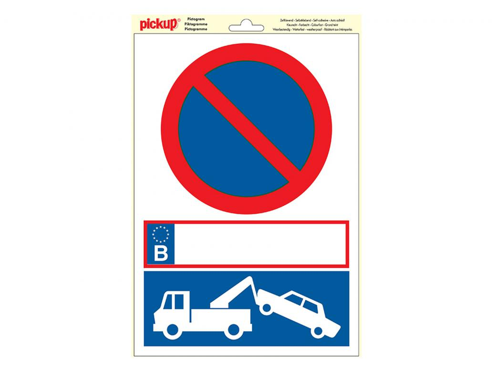 STICKER PARKEERVERBOD MET WEGSLEEPREGELING BE 330X230 MM REF:8199230077