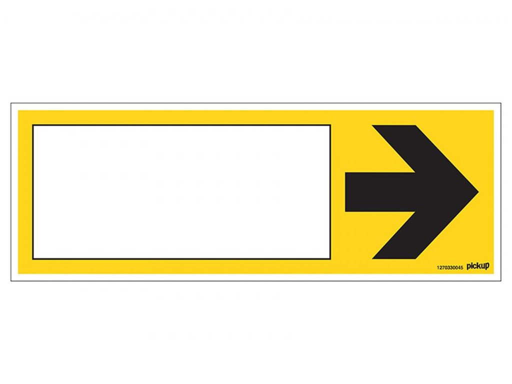 BORD GEEL MET PIJL 330X120 MM REF:1270330045