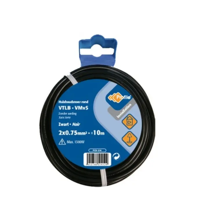 VTLB/VMVS KABEL 2X0.75 ZWART 10M REF:790410165 PROFILE