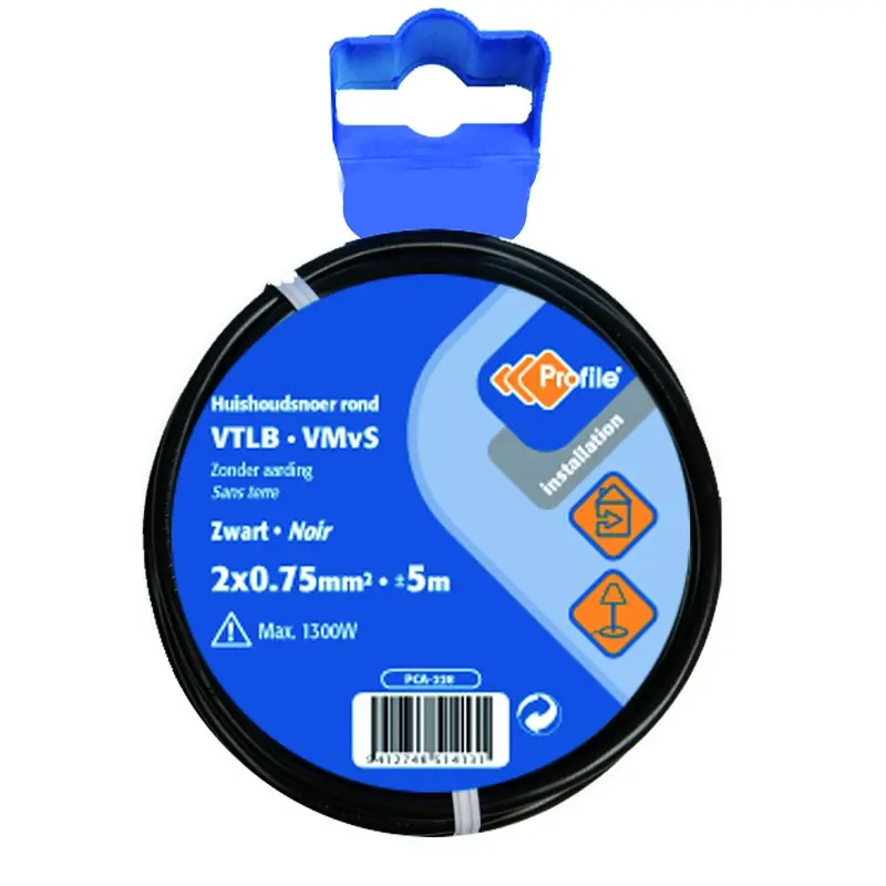 VTLB/VMVS KABEL 2X0.75 ZWART 5M REF:790410176 PROFILE