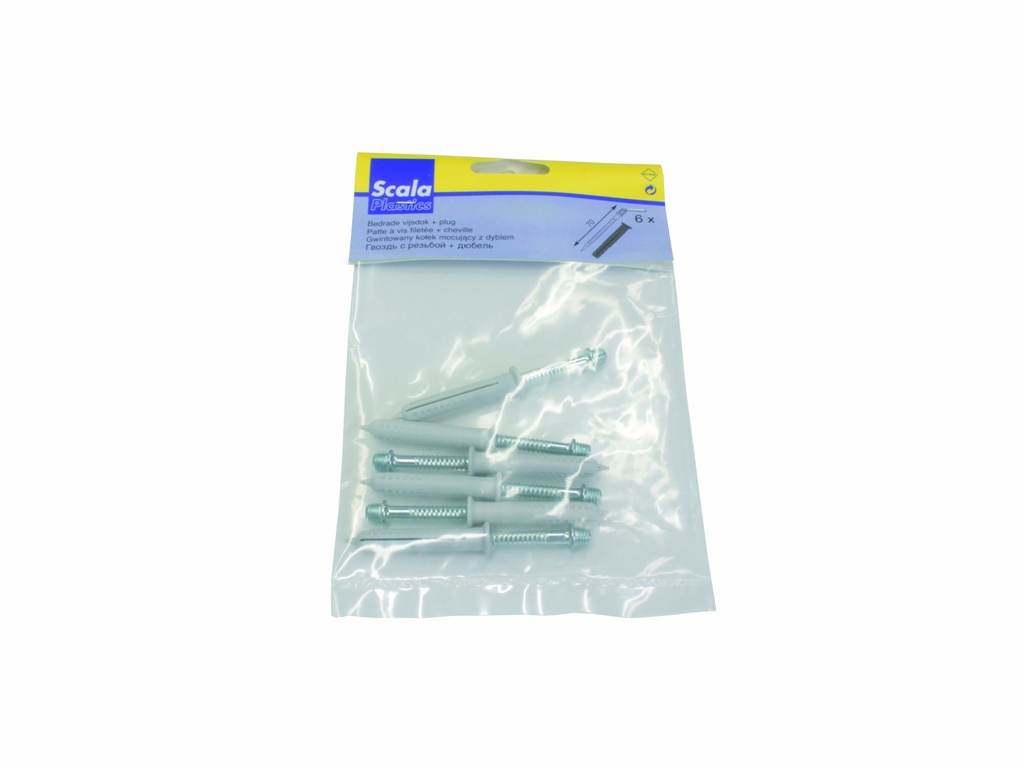 BEDRADE VIJSDOK M7+PLUG (6ST) METAAL 70MM REF:1516.9097 SCALA