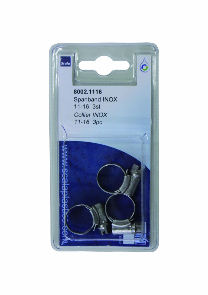 SPANBAND INOX BLISTER INOX HG 16  11-16MM REF:8002.1116 SCALA
