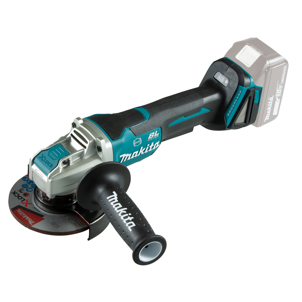 ACCU HAAKSE SLIJPER 125 MM X-LOCK LXT 18V LEPELSCHAKELAAR(ZONDER ACCU EN LADER)REF:DGA520ZX1 MAKITA