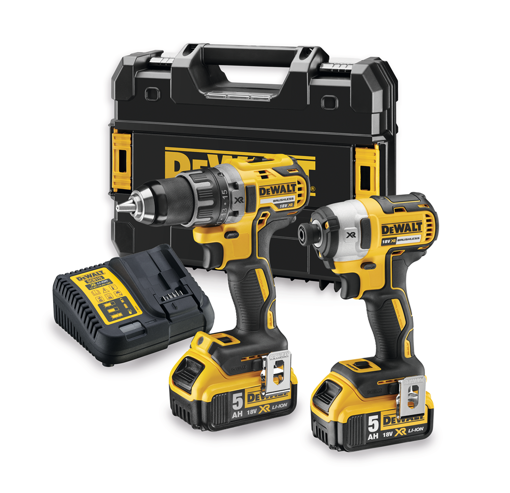 18V XR BRUSHLESS:SCHROEF-/BOORMACHINE DCD791+SLAGSCHROEVENDRAAIER DCF887+2X5,0AH REF:DCK268P2T-QW