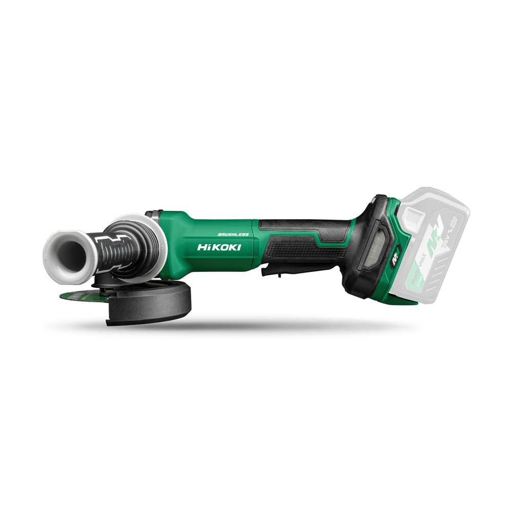 ACCU HAAKSE-SLIJPMACHINE 36V - 125MM - 1500W - BRUSHLESS - VARIABEL TOERENTAL - REM - DODEMANSSCHAKE