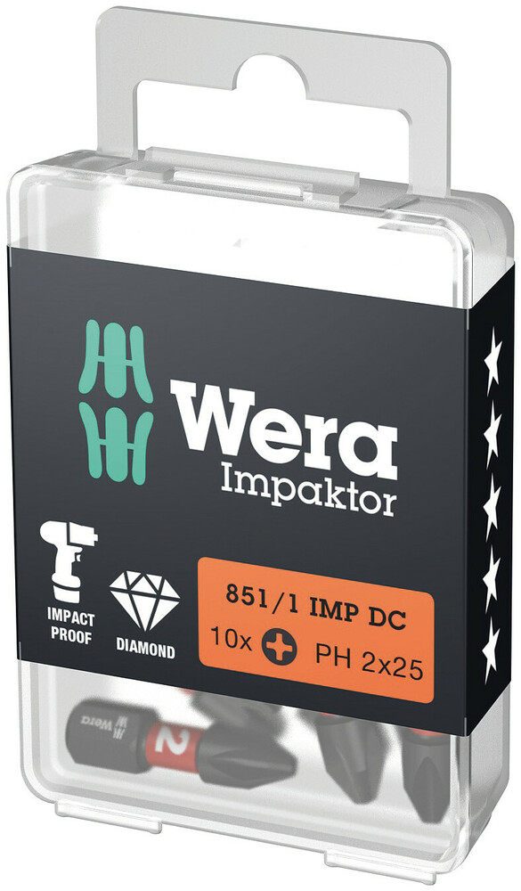 851/1 IMP 0C PH.2x25 BIT C-6.3 (10 ST) REF:WER05057616001 WERA
