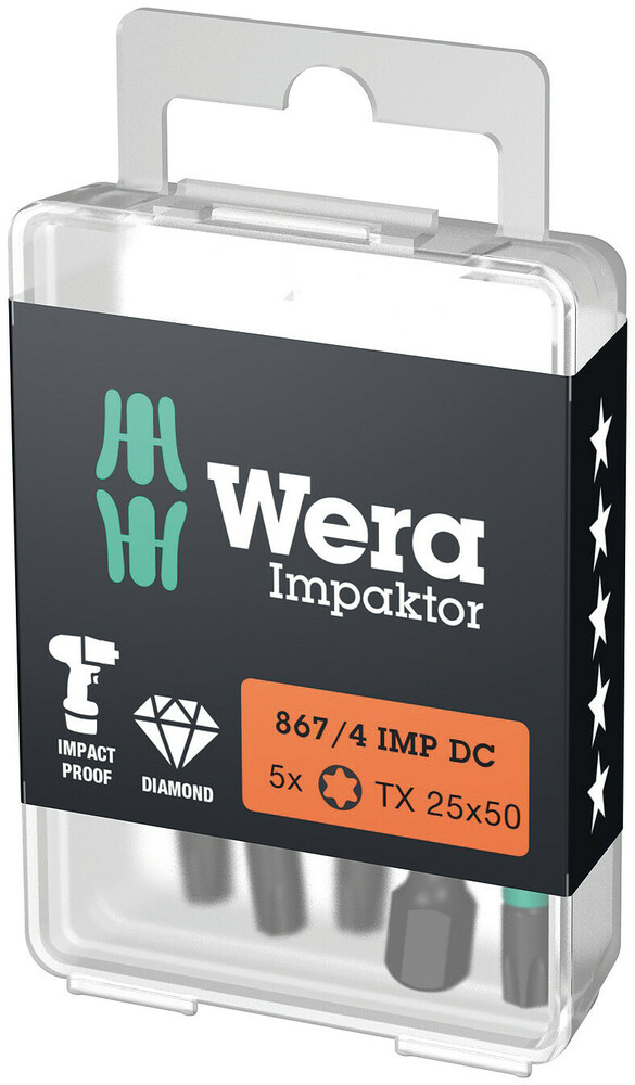 867/4 IMP DC TX25x50 BIT E-6.3 57665 (5 ST) REF:WER05057665001 WERA