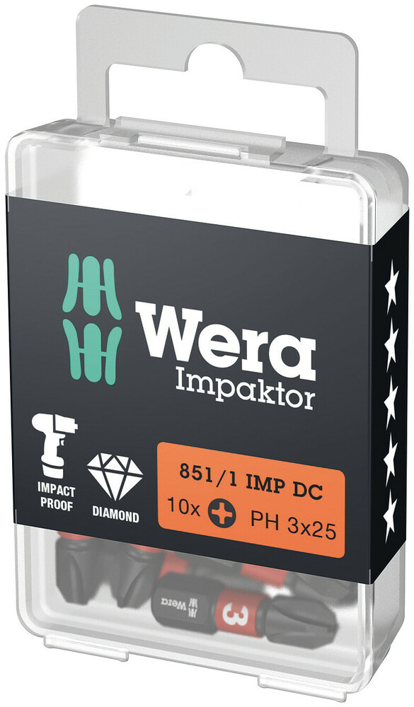 851/1 IMP DC PH.3X25 BIT C-6.3 57617 (10 ST) REF:WER05057617001 WERA