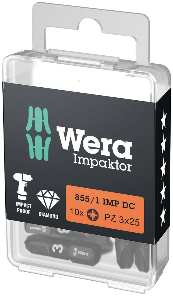 855/1 IMP DC PZ.3x25 BIT C-6.3 (10 ST) REF:WER05057622001 WERA