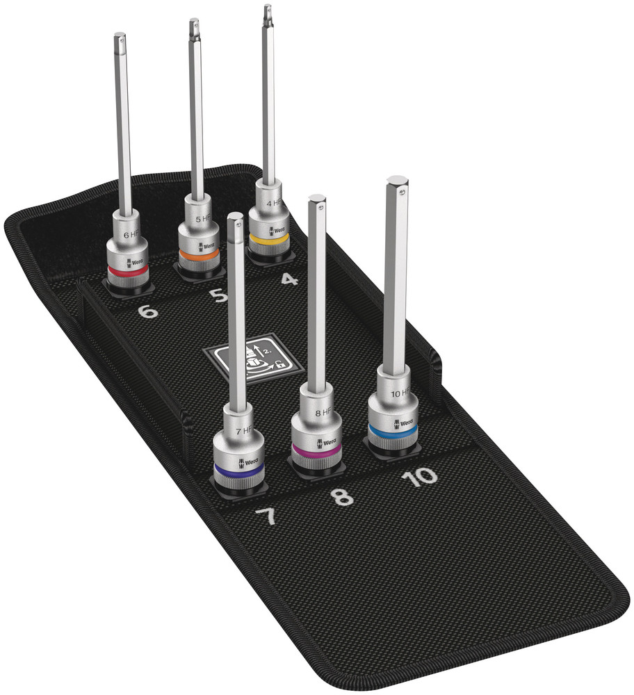 8740 C HF 2 ZYKLOP BINNENZESKANT BIT-DOPPEN-SET, MET VASTHOUDFUNCTIE REF:WER05004210001 WERA