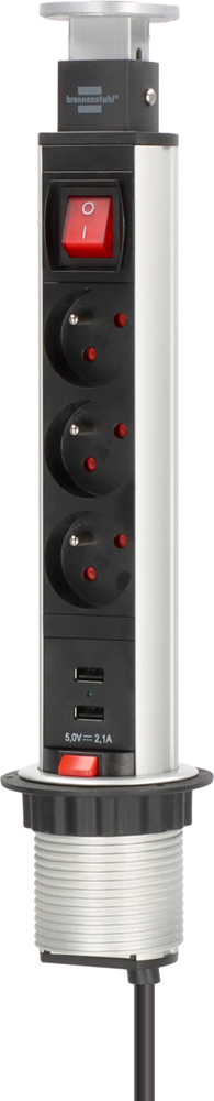 TOWER POWER STEKKERDOOS MET USB 3-VOUDIG 2M H05VV-F 3G1,5 MET SCHAKELAAR REF:1396201013