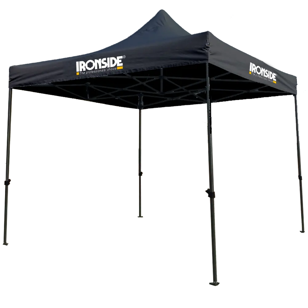 WERFTENT OPEN ZWART 3X3M STAAL+LOGO IR900031 REF:309819 IRONSIDE