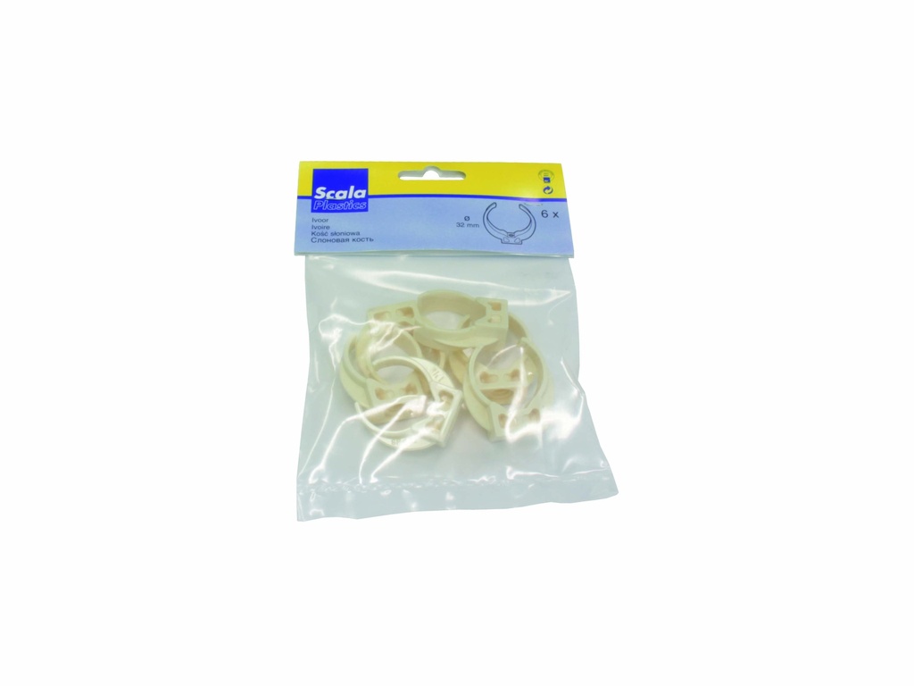 FIXO VOORVERPAKT (6ST) IVOOR 32MM REF:1516.9033 SCALA PLASTIC