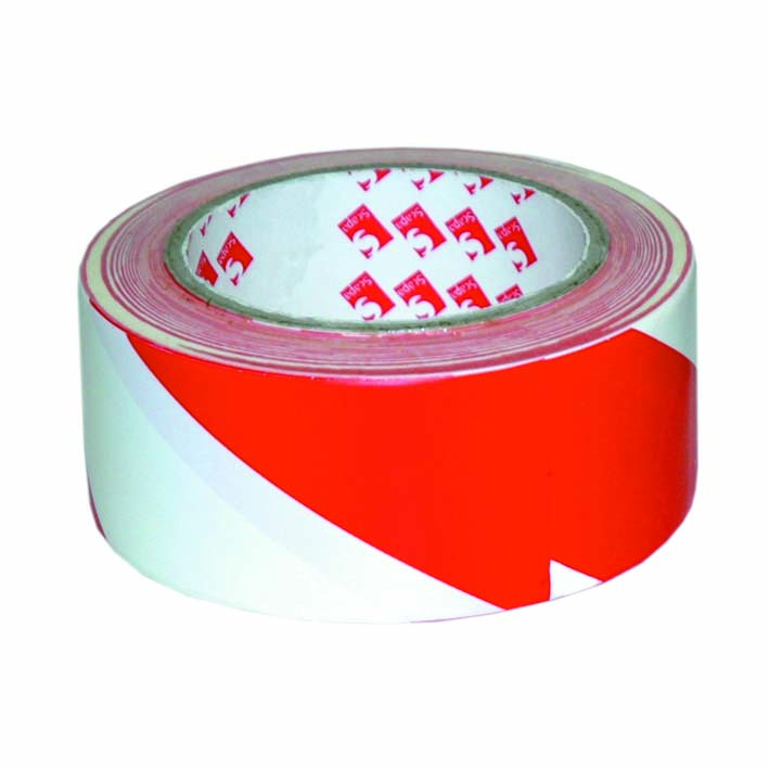 SIGNALISATIE TAPE ROOD/WIT 50MM*33 REF:8102.1010 SCALA PLASTIC