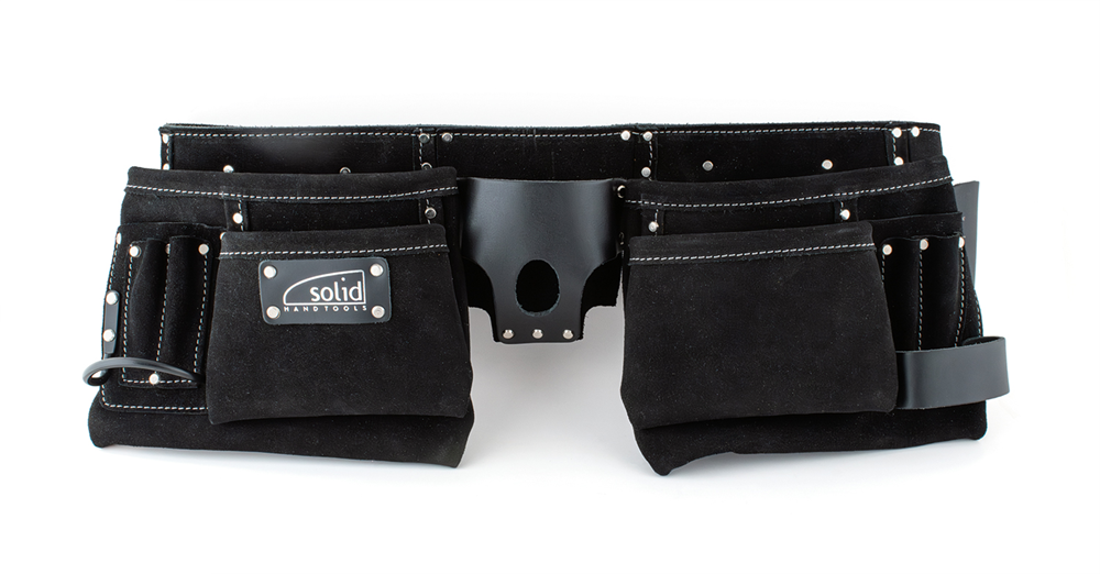 DUBBELE GEREEDSCHAPSGORDEL MET RIEM EN HAMERDRAGER - LEATHER (EX TD NTP7A) REF:TD 200700 SOLID