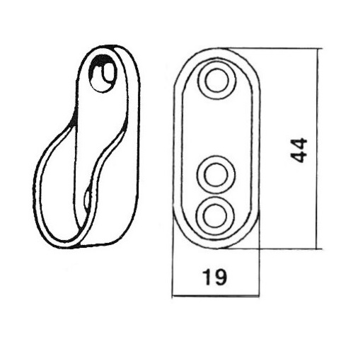 2 BUISDRAGERS VOOR OVALE BUIS 44X20MM S-0338-13