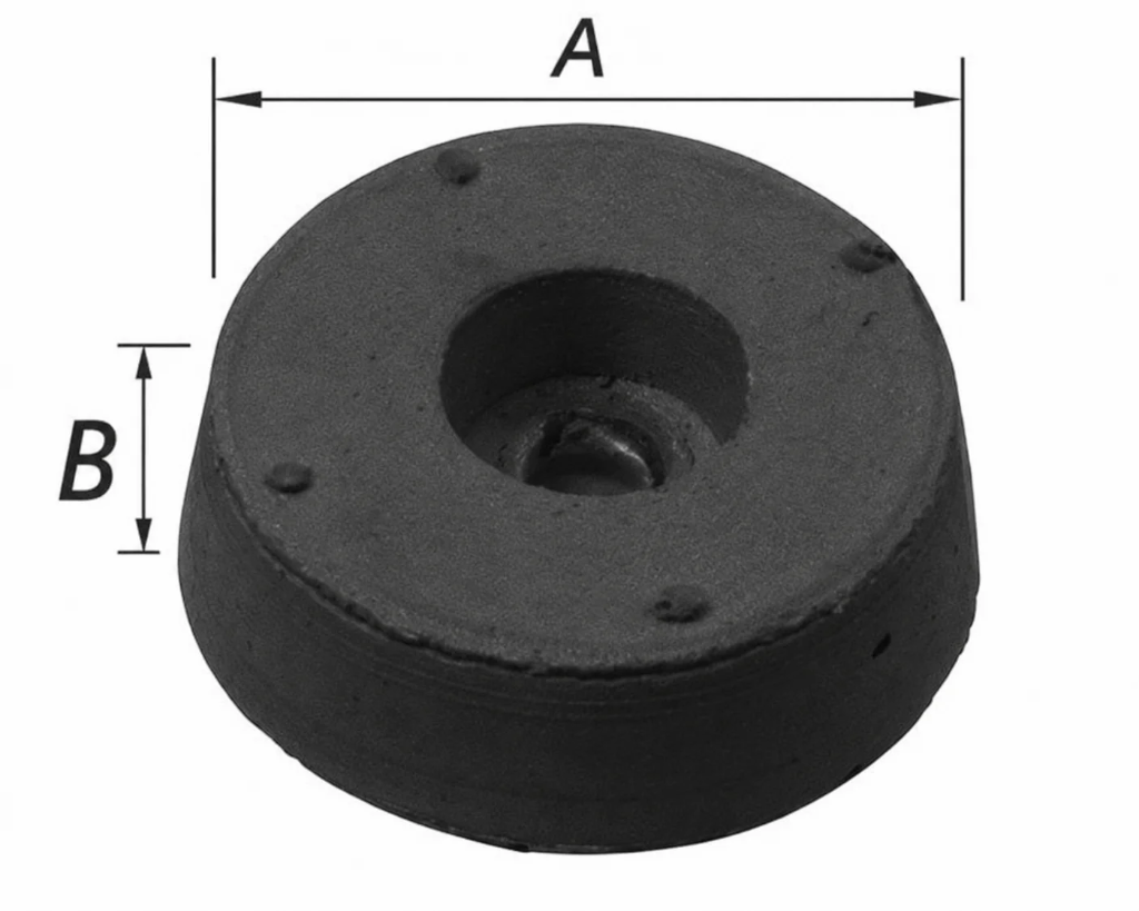 4 STOELDOPPEN+SCHROEFGAT ZWART 24X8MM REF:S-0439-2-4
