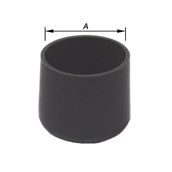 4 MEUBELDOPPEN PVC ZWART 22MM REF:S-2803-22.2
