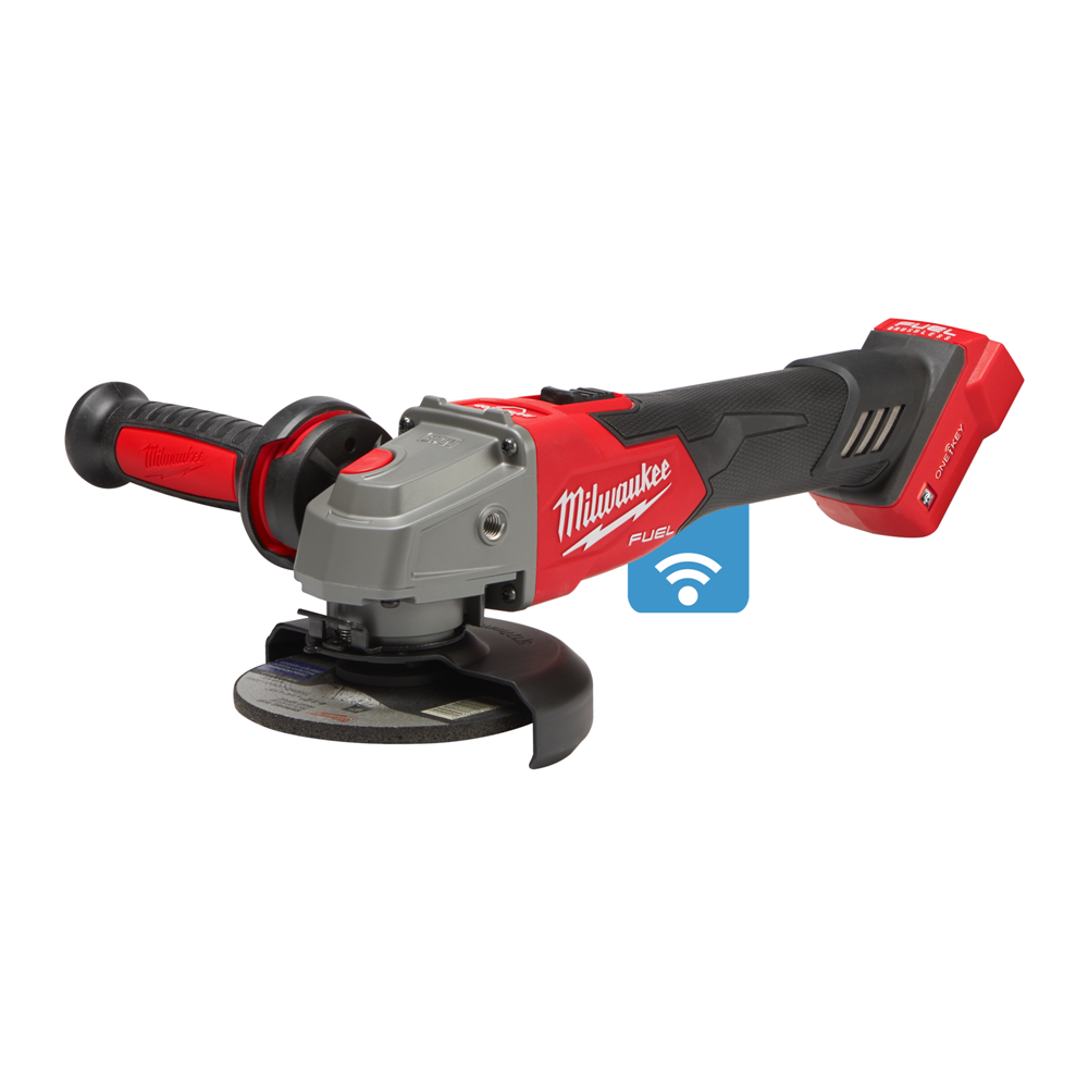 M18 FUEL™ ONE-KEY™ 125 MM HAAKSE SLIJPER MET SCHUIFSCHAKELAAR EN REM REF: 4933478433 MILWAUKEE