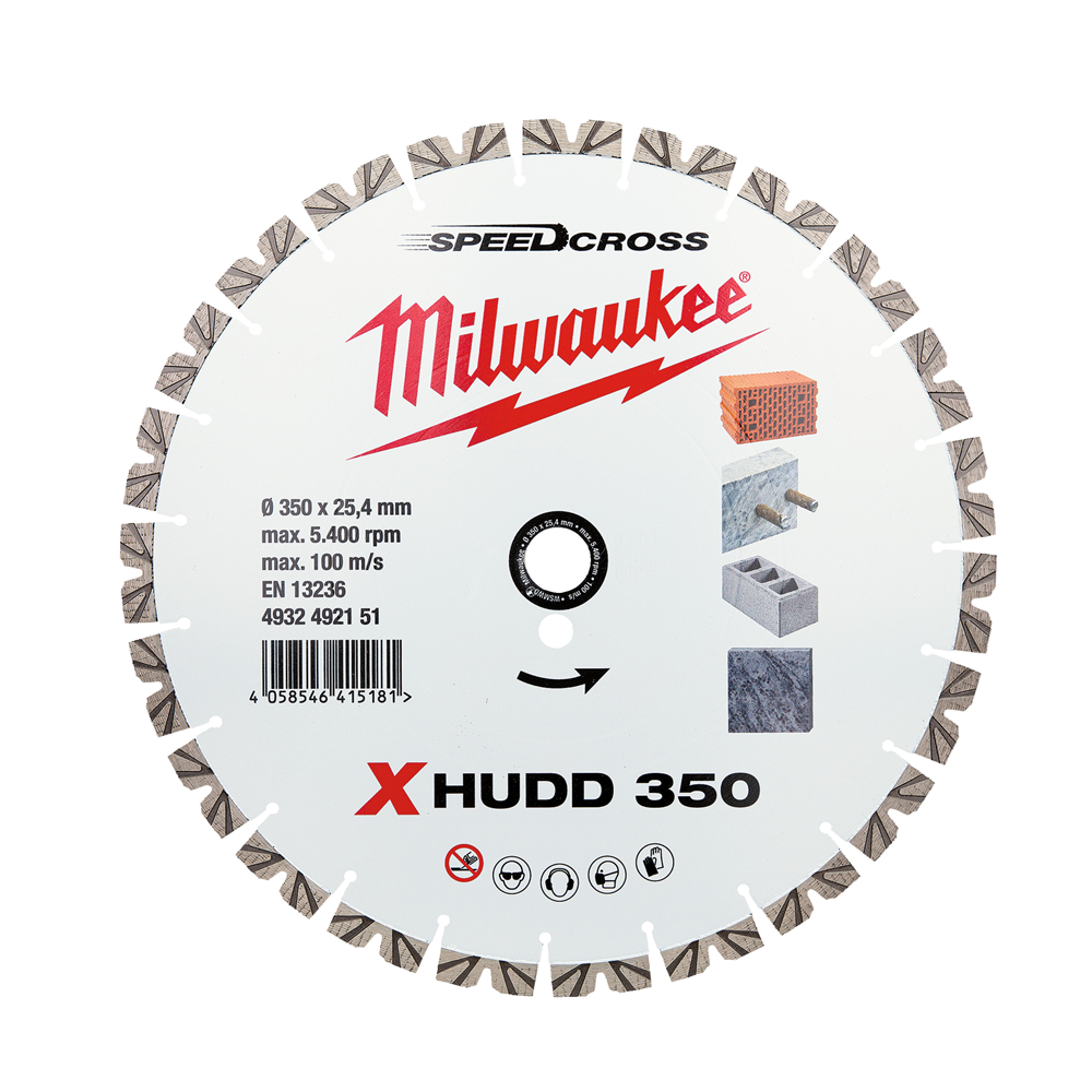 DIAMANTSLIJPSCHIJF SPEEDCROSS EXTREME HUDD 350MM - 1 STUK REF: 4932492151 MILWAUKEE