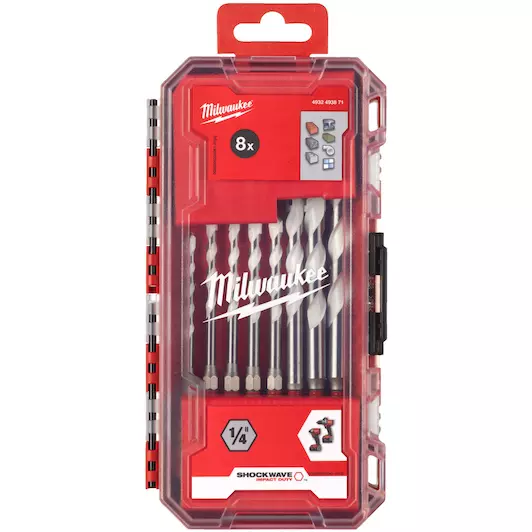MULTI MATERIAALBOREN SET SHOCKWAVE TYPE 2 (8-DELIG) REF: 4932493871 MILWAUKEE