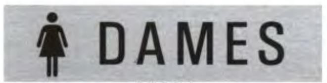 PICTOGRAM ''DAMES''. ZELFKLEVEND ALU - 160X40MM REF:1-6771-27084