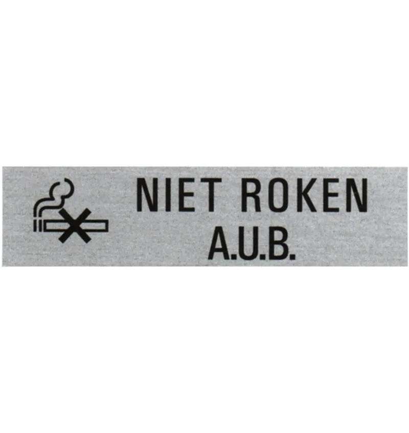 'PICTO ''NIET ROKEN AUB'' ZELFKL. ALU - 160X40MM REF:1-6771-27087