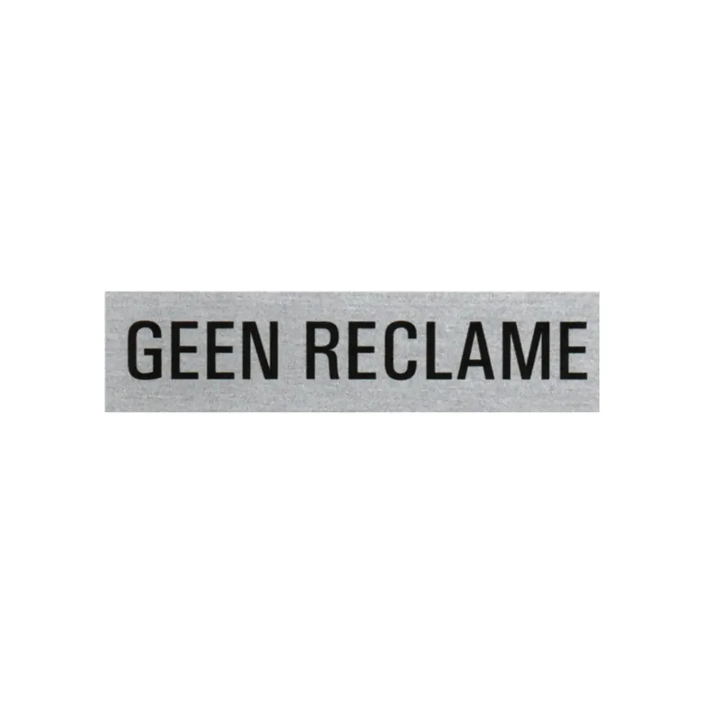 PICTOGRAM ''GEEN RECLAME'' ZELFKLEVEND ALU - 160X40MM REF:1-6771-27093