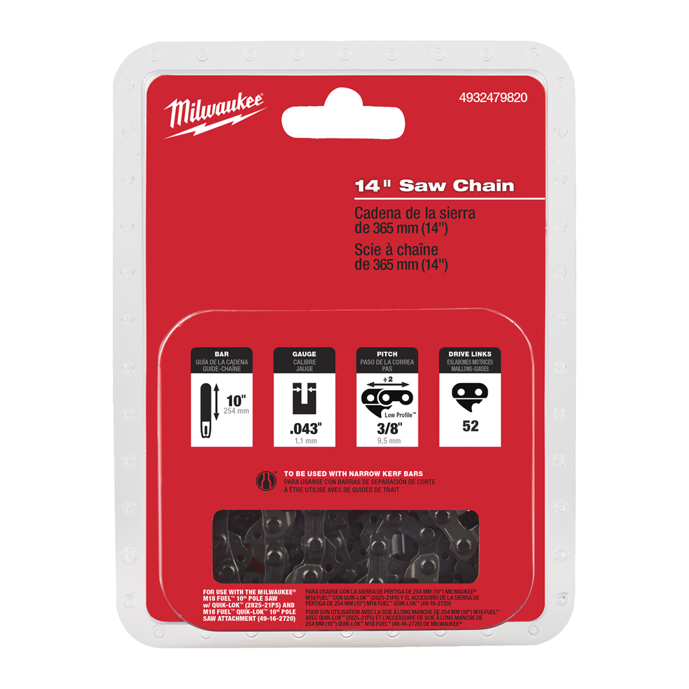 KETTING VOOR KETTINGZAAG 14"/ 356 MM M18 FCHS35 REF: 4932479820 MILWAUKEE