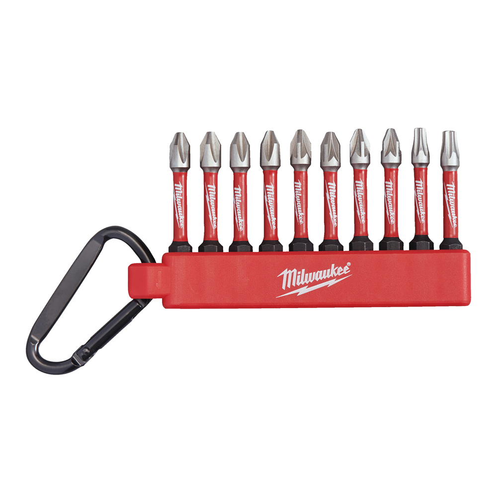 SCHROEFBIT SET SHOCKWAVE CARABINER (10-DELIG) REF: 4932492939 MILWAUKEE