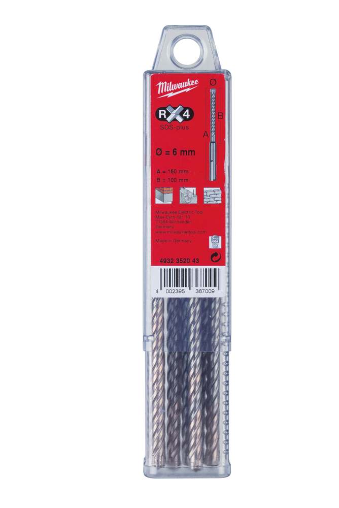SDS-PLUS HAMERBOOR MX4 6 X 110 MM (10 STUKS) REF: 4932352042 MILWAUKEE