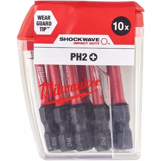 SCHROEFBIT SHOCKWAVE PH2 50 MM (10 STUKS) REF: 4932430855 MILWAUKEE
