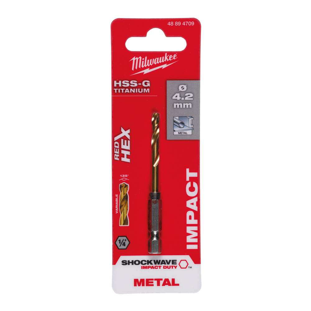 METAALBOOR HSS-G TI. SHOCKWAVE 4,2 MM REF: 48894709 MILWAUKEE
