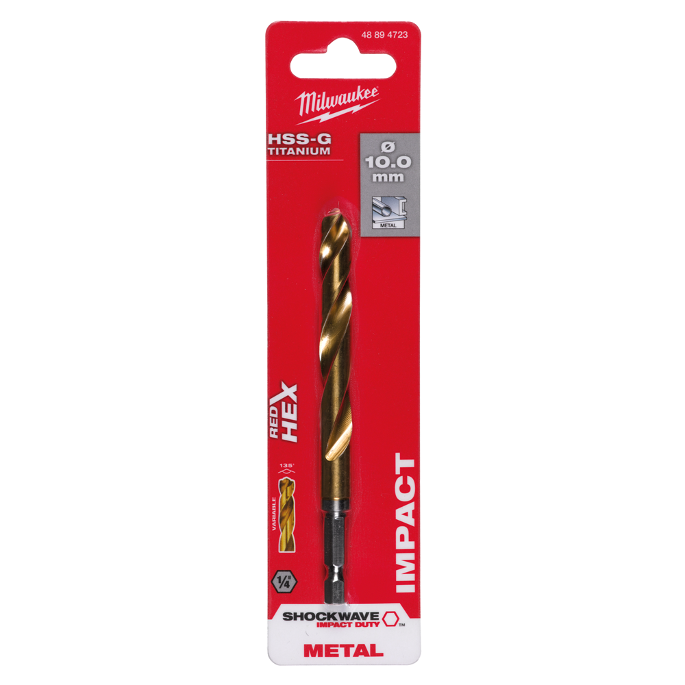 METAALBOOR HSS-G TI. SHOCKWAVE 10 MM REF: 48894723 MILWAUKEE