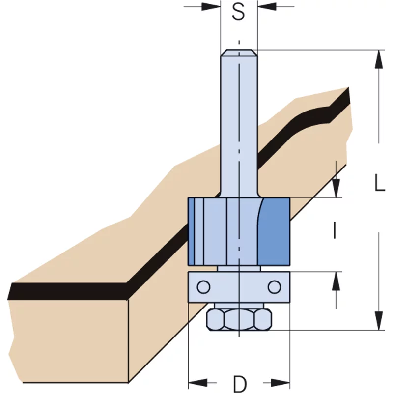 AFKANTFREES HW (HM) Z2 MET KOGELLAGER - D12,7-NL12,7-S8 - REF:E13582 ENT