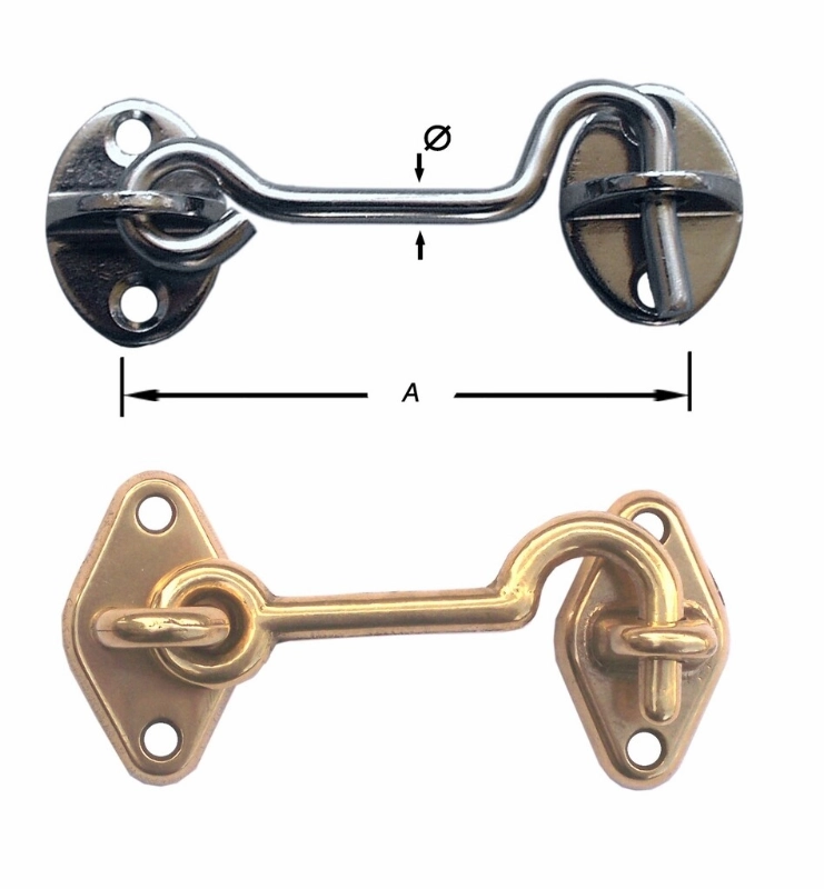 2 WINDHAKEN MESSING VERNIKKELD 100MM S-3057-100