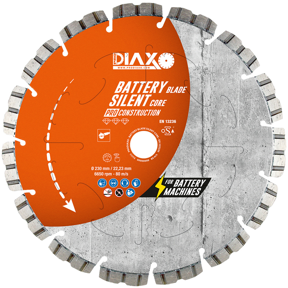 DIAMANTSCHIJF BATTERY SILENT CORE - 230X22,2MM - PRO CONSTRUCTION REF:DX 225230