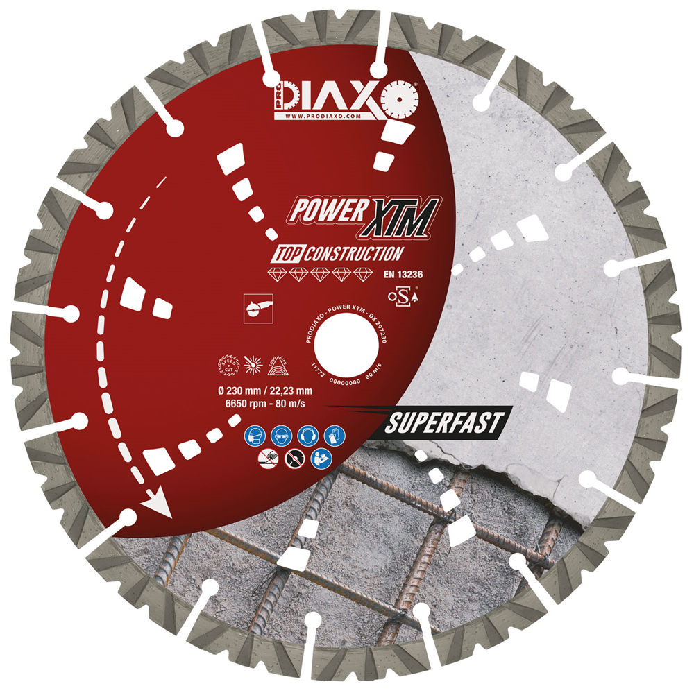 DIAMANTSCHIJF POWER XTM - 230 X 22,2 MM - TOP CONSTRUCTION REF:DX 297230 PRODIAXO