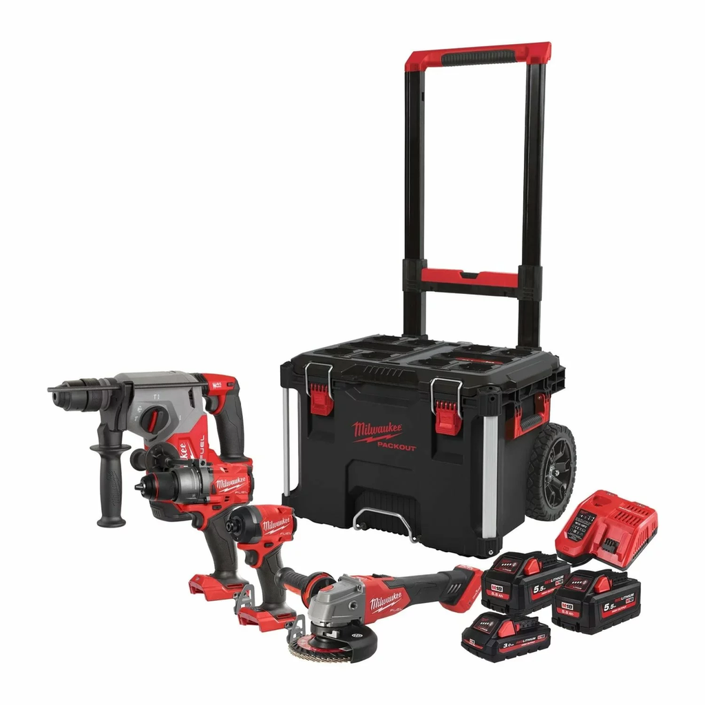 M18 FPP4E-555T POWERPACK 4-DELIG 18V 3.0/5.5AH IN PACKOUT TROLLY REF:4933492530 MILWAUKEE