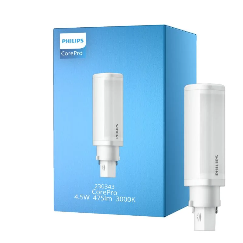 COREPRO LED PL-C VERVANGER 4.5W G24D-1 3000K 475LM CRI83 30000H REF:PHICPLC8302PG24D1 PHILIPS