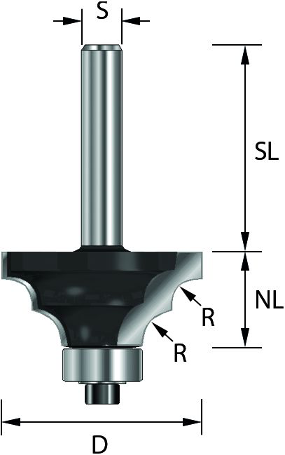 DUBBELRADIUSFREES HW (HM R4) MET KOGELLAGER