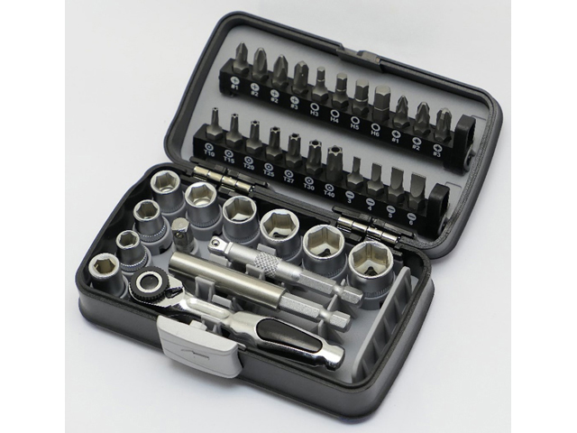 KISTJE 35 STKS 1/4" DOPPEN & BITS IR103258 REF:338094 IRONSIDE