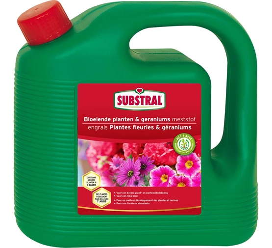 SUBSTRAL MESTSTOF VOOR BLOEIENDE PLANTEN EN GERANIUMS 4L REF:SEGE400N SUBSTRAL