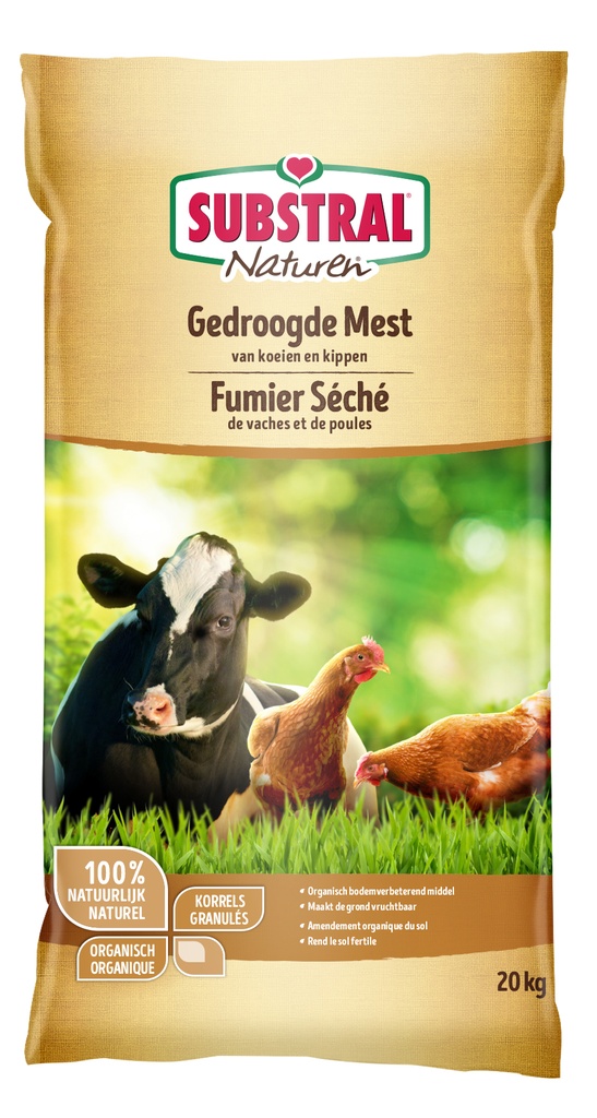 SUBSTRAL NATUREN  GEDROOGDE KOEMEST 20KG REF:SNKM200 SUBSTRAL