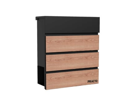 BRIEVENBUS CANNES MAT ZWART - HOUT REF:B431NW GALICO