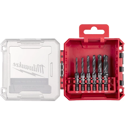 SHOCKWAVE 3-IN-1 DRAADTAPPER HEX HSS-G 6-DELIGE SET IN PACKOUT READY BOX REF:4932498267 MILWAUKEE